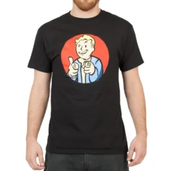 Bioworld Fallout Vault Boy Pointing (Red Circle) Men's Black T-Shirt