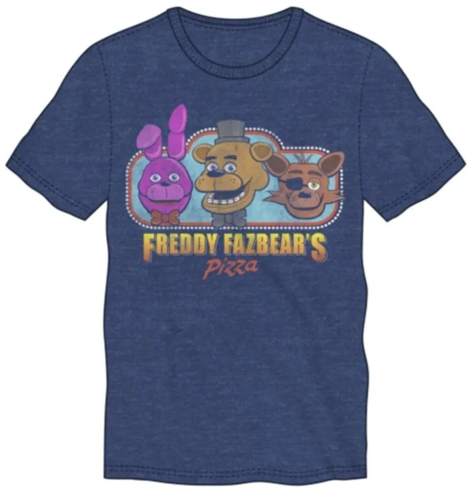 Bioworld Five Nights At Freddys "Freddy Fazbear's Pizza" Blue Men's T-Shirt