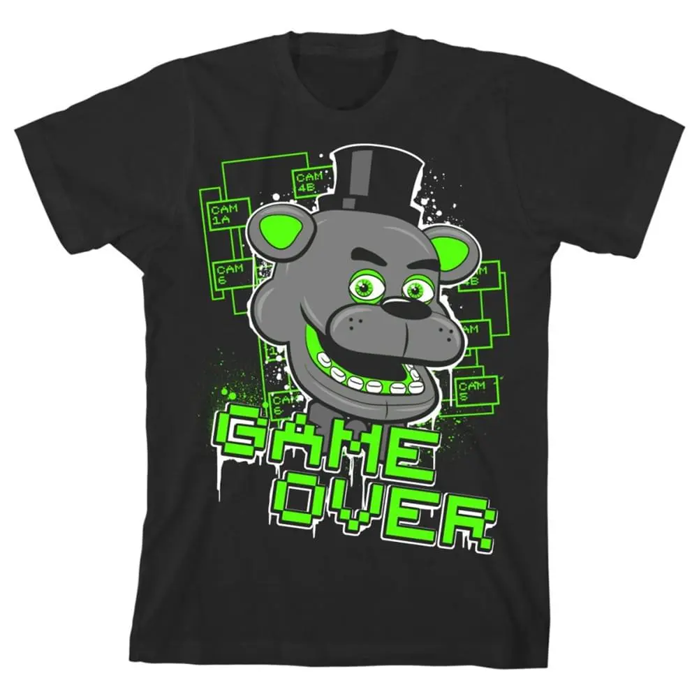 Bioworld Five Nights At Freddy's "Game Over" Boy's Black T-Shirt