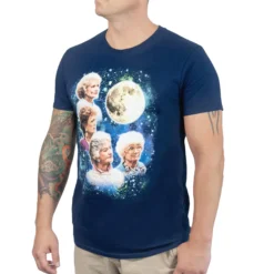 Bioworld Golden Girls 80's Wolf Moon Men's Funny T-Shirt | Navy