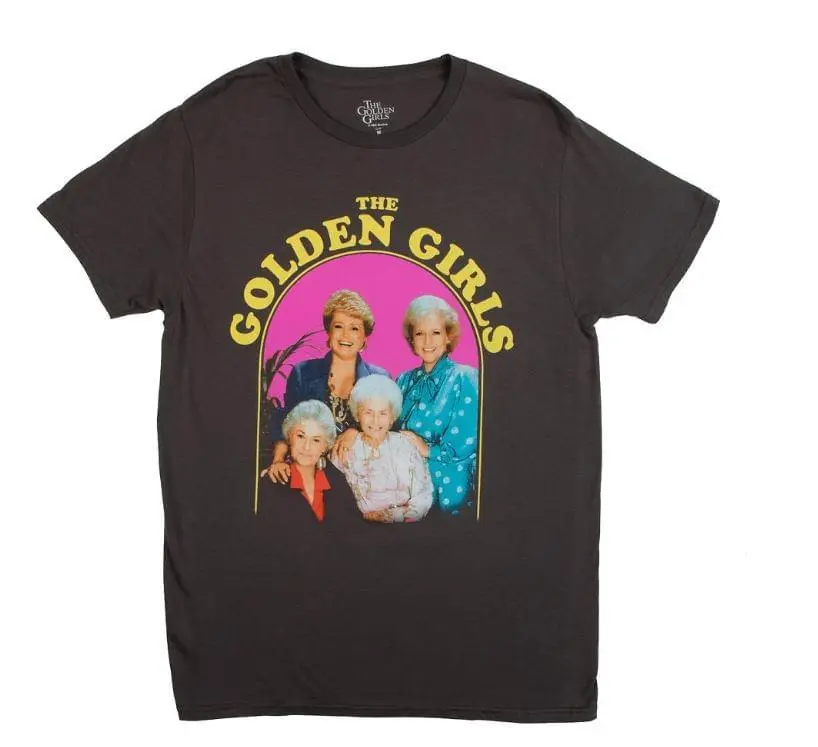 Bioworld Golden Girls Group Shot Vintage T-Shirt | Charcoal Grey Shirt Featuring The Cast