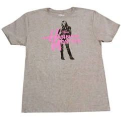 Bioworld Disney Hannah Montana Hot Pink Logo Grey T-Shirt