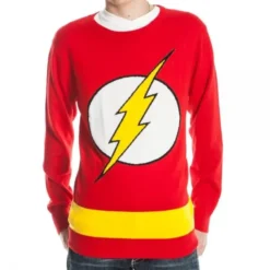 Bioworld DC Comics Flash Logo Red Knit Adult Sweater