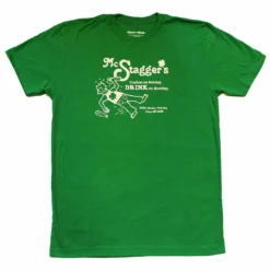 Crowded Coop, LLC Kitsch On The Rocks McStagger's Men's Green T-Shirt