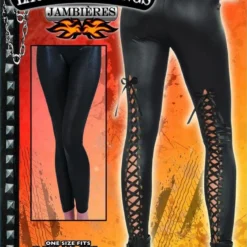Forum Novelties Sexy Biker Lace Up Black Costume Leggings Adult