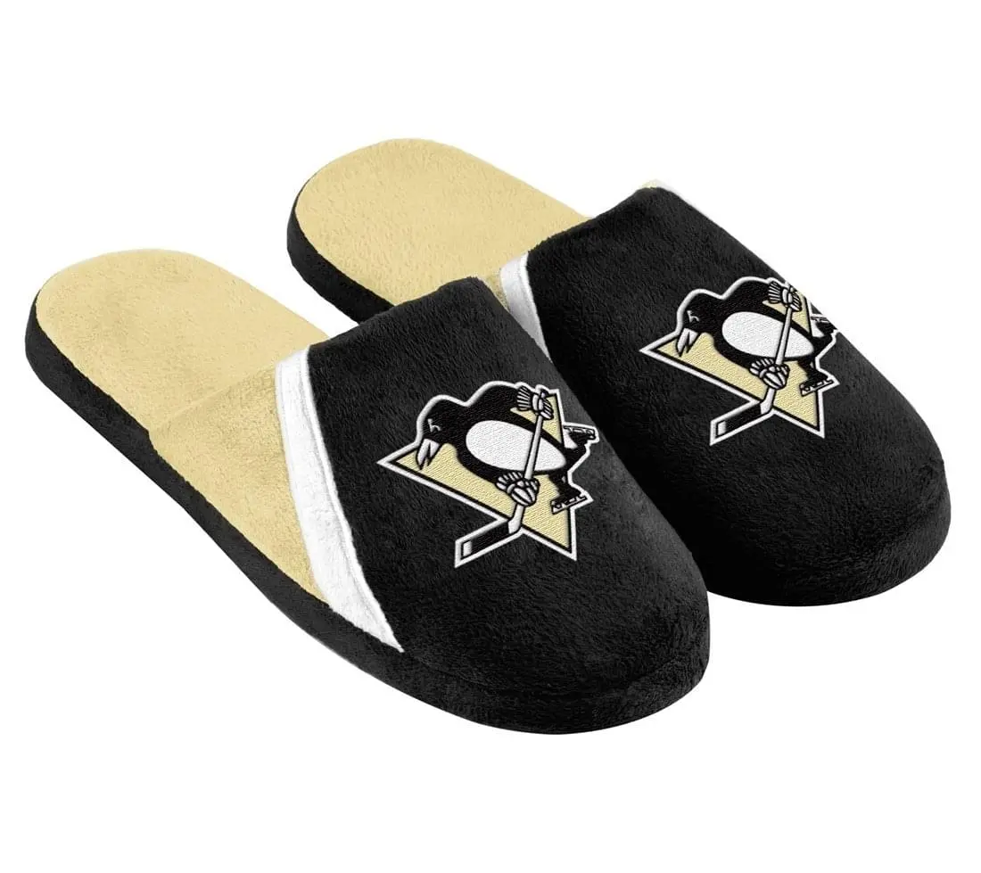 Forever Collectibles Pittsburgh Penguins NHL Swoop Logo Slide Slippers