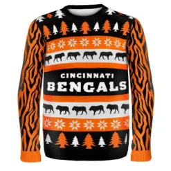 Forever Collectibles Cincinnati Bengals Wordmark NFL Ugly Sweater