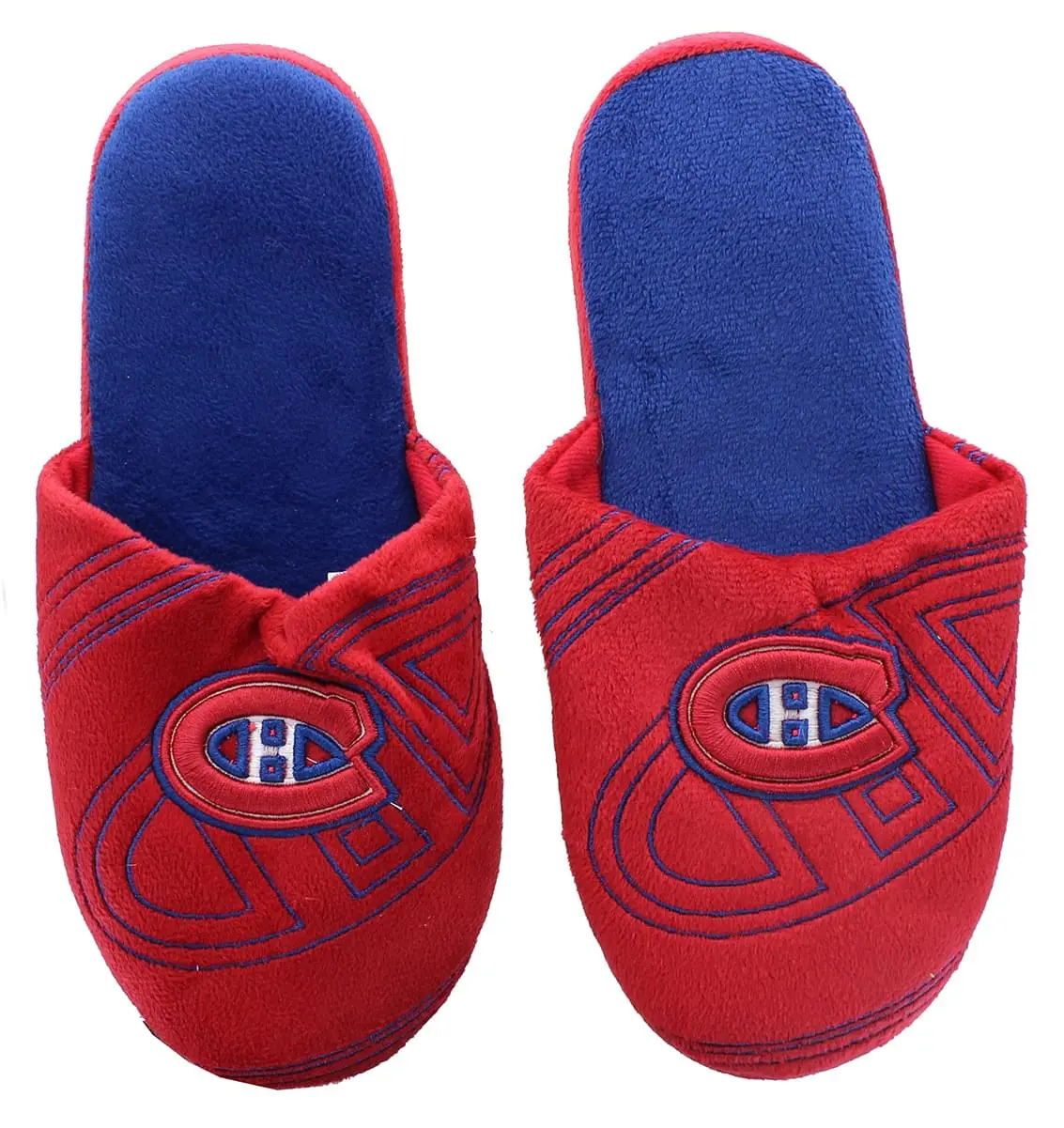 Forever Collectibles Montreal Canadiens NHL Men's Raised 3D Team Logo Slippers - Medium