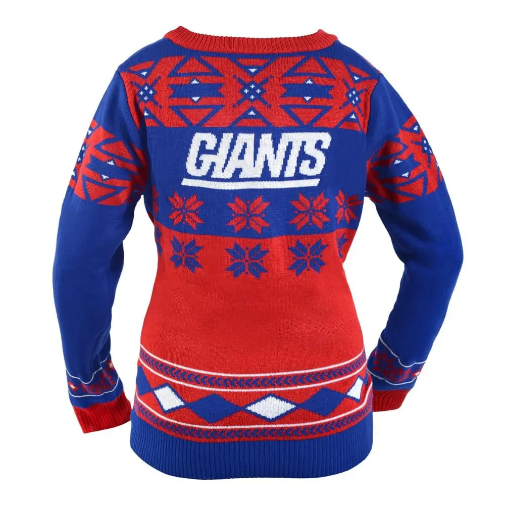 Forever Collectibles New York Giants NFL Women's Big Logo V-Neck Ugly Christmas Sweater - Image 2