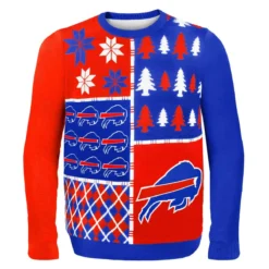 Forever Collectibles Buffalo Bills Busy Block NFL Ugly Sweater