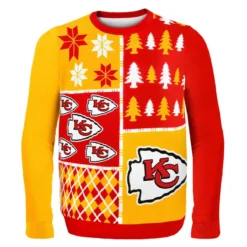 Forever Collectibles Kansas City Chiefs Busy Block NFL Ugly Sweater