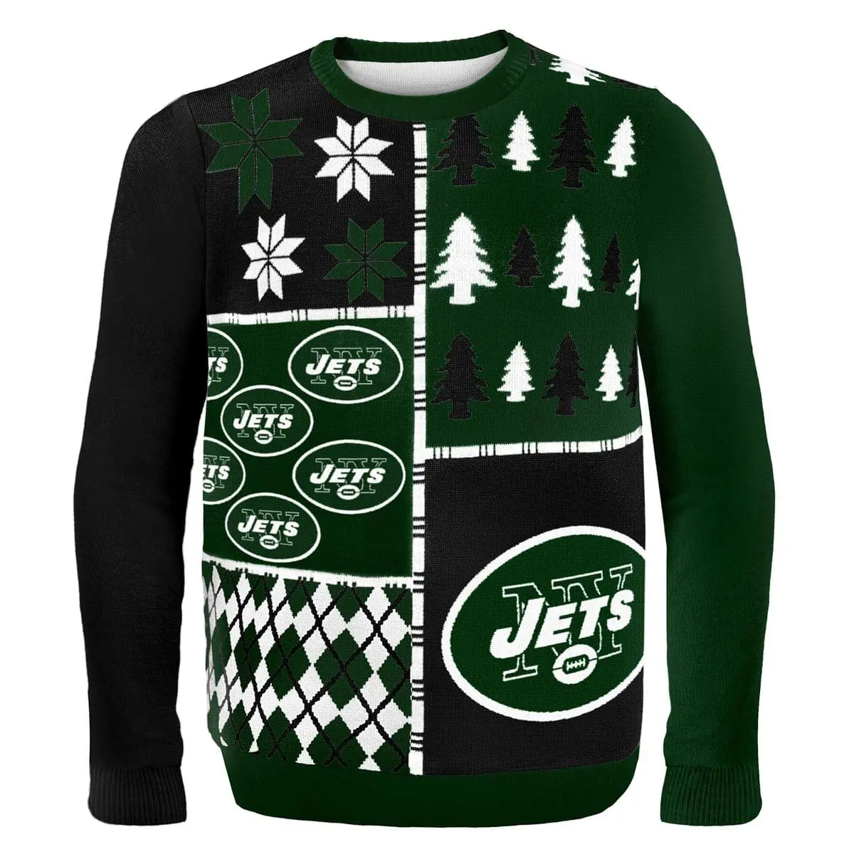 Forever Collectibles New York Jets Busy Block NFL Ugly Sweater