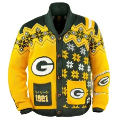 Forever Collectibles Green Bay Packers NFL Adult Ugly Cardigan Sweater