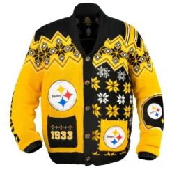 Forever Collectibles Pittsburgh Steelers NFL Adult Ugly Cardigan Sweater