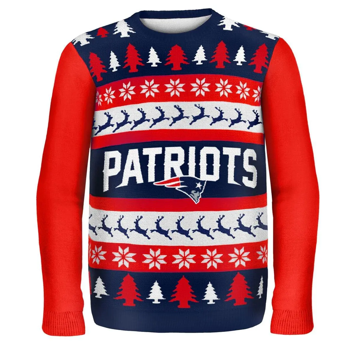 Forever Collectibles New England Patriots Wordmark NFL Ugly Sweater