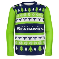 Forever Collectibles Seattle Seahawks Wordmark NFL Ugly Sweater