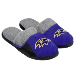 Forever Collectibles Baltimore Ravens NFL Mens Sherpa Slide Slippers