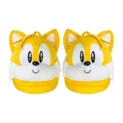 Great Eastern Entertainment Co. Sonic The Hedgehog Tails Head Adult Plush Slippers | One Size Fits All