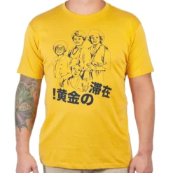Goodie Two Sleeves The Golden Girls 'Stay Golden Japan!' Men's Mustard T-Shirt | Comfort Fit