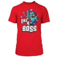 JINX Inc. Minecraft Like A Boss Premium Red T-Shirt Youth