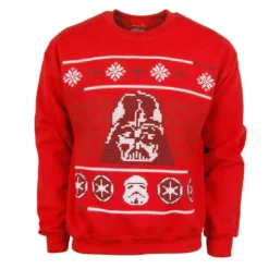 Mighty Fine Star Wars Darth Vader Men's Red Christmas Ugly Sweater