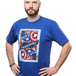 Mighty Fine Captain America "Ace Of Avengers" Adult T-Shirt