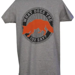 Mighty Fine What Does The Fox Say Emblem T-Shirt Adult: Heather Grey