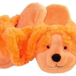 My Pillow Pets Neon Orange Dog Slippers
