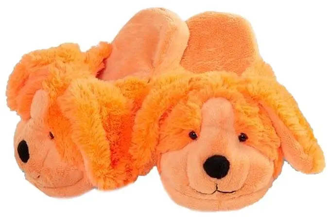 My Pillow Pets Neon Orange Dog Slippers