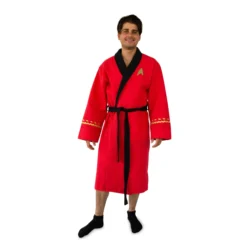 Ukonic Star Trek: The Original Series Waffle-Weave Cotton Adult Robe | Red Operations