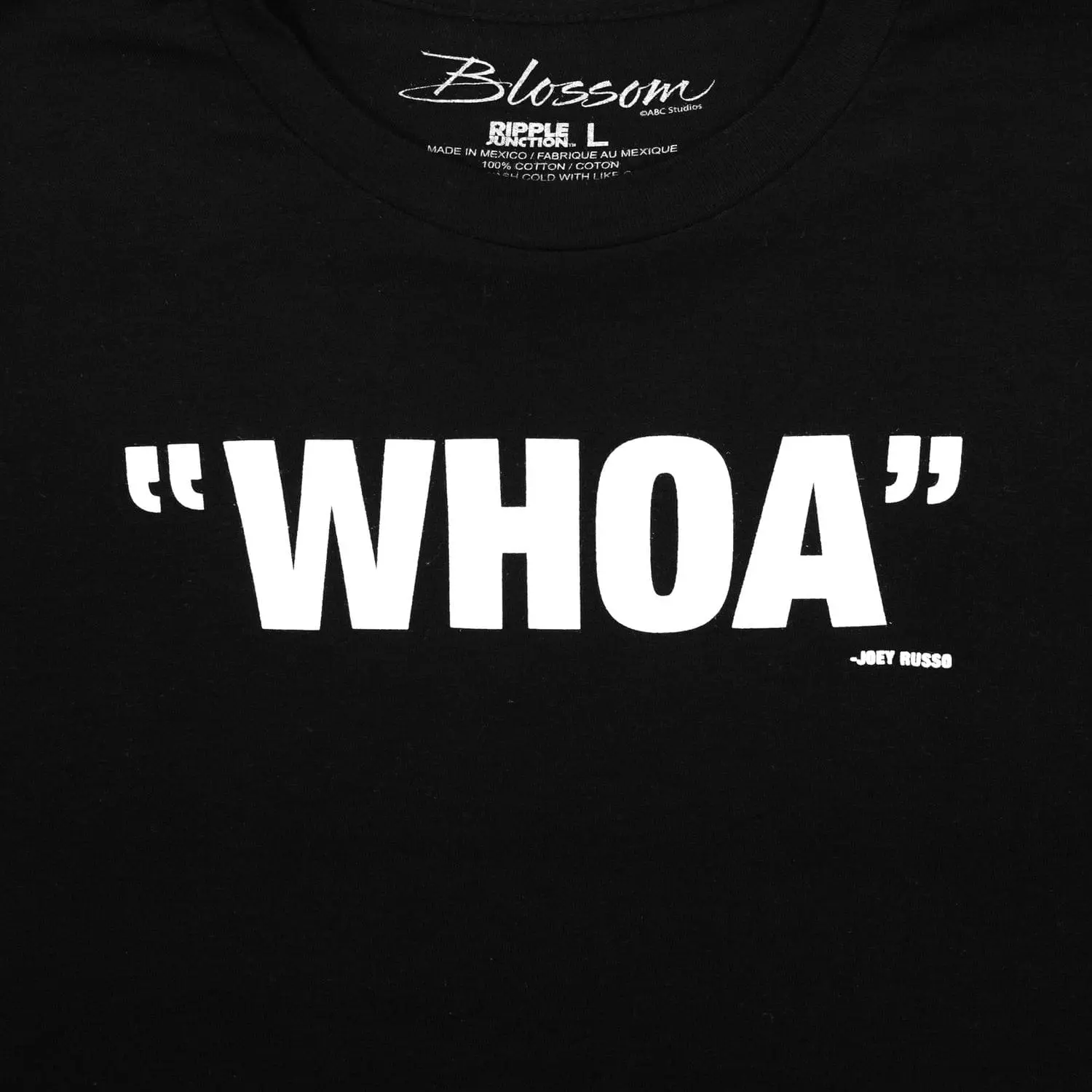 Ripple Junction Blossom "Whoa" Men's Black Cotton T-Shirt - Image 5