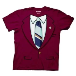Ripple Junction Anchorman Burgundy Suit Adult T-Shirt
