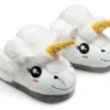 ThinkGeek, Inc. Plush White Unicorn Slippers Adult