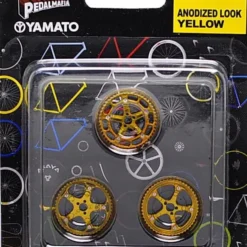 Yamato Pedal Id 1:9 Scale Bicycle: Chain Ring Set: Anodized Look Yellow