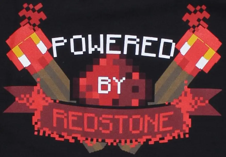 JINX Inc. Minecraft Powered By Redstone Adult Premium T-Shirt - Image 3